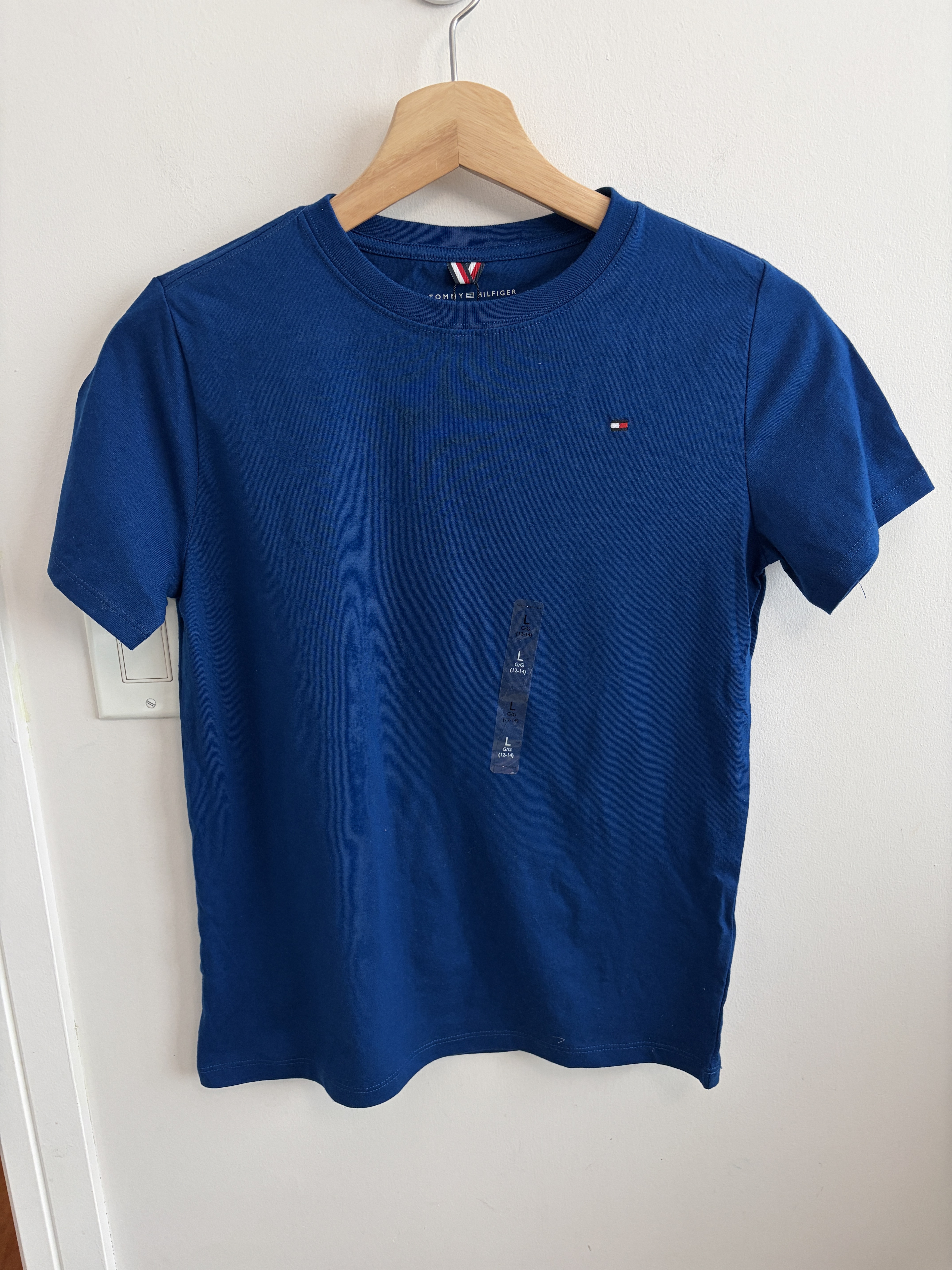 TOMMY 男大童 經典款 素面 圓領 小LOGO 短TEE