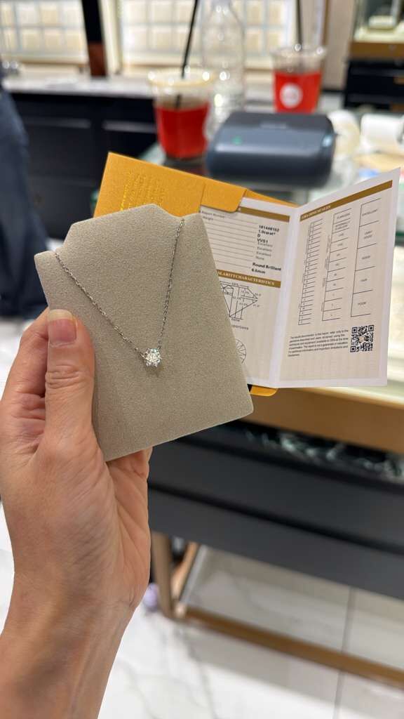 BS067 925純銀 1卡 D色 VVS1 莫桑鑽項鍊(GRA證書)