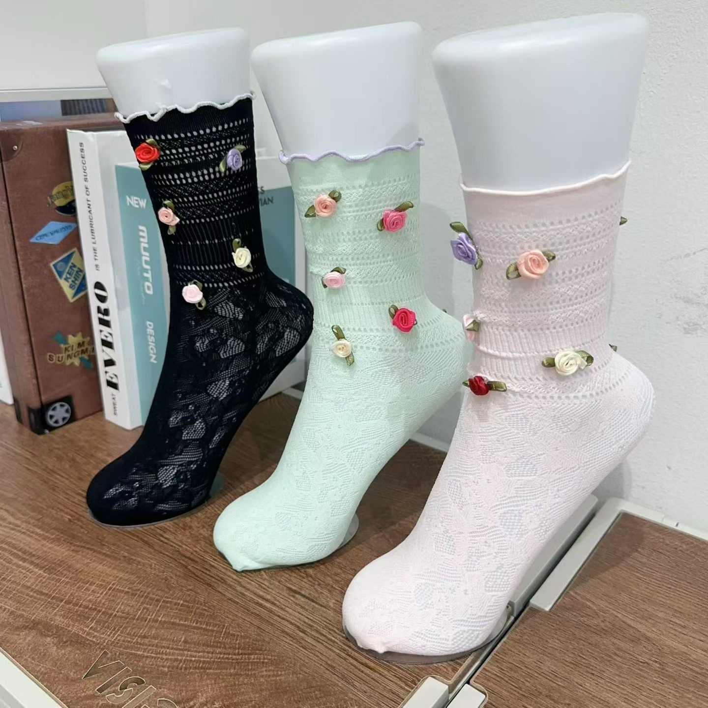 小彩花短襪