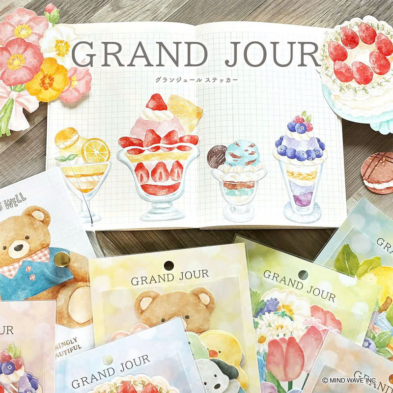 GRAND JOUR 27枚貼紙包 可書寫大貼紙｜日本Mind Wave