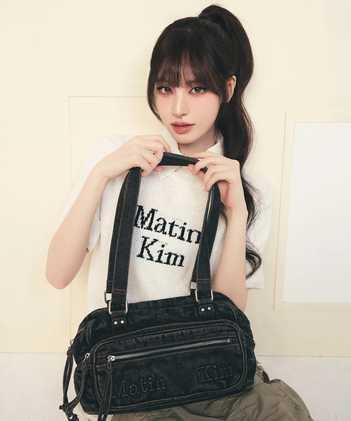 MATIN KIM MATIN DUST DENIM ONE POCKET SHOULDER BAG (2 Colours)