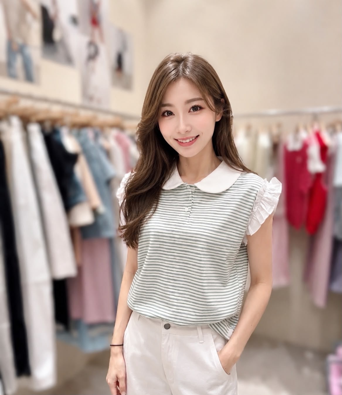 ME91  韓風橫間背心  胸 42 -52  長 23  $499 (一口價)