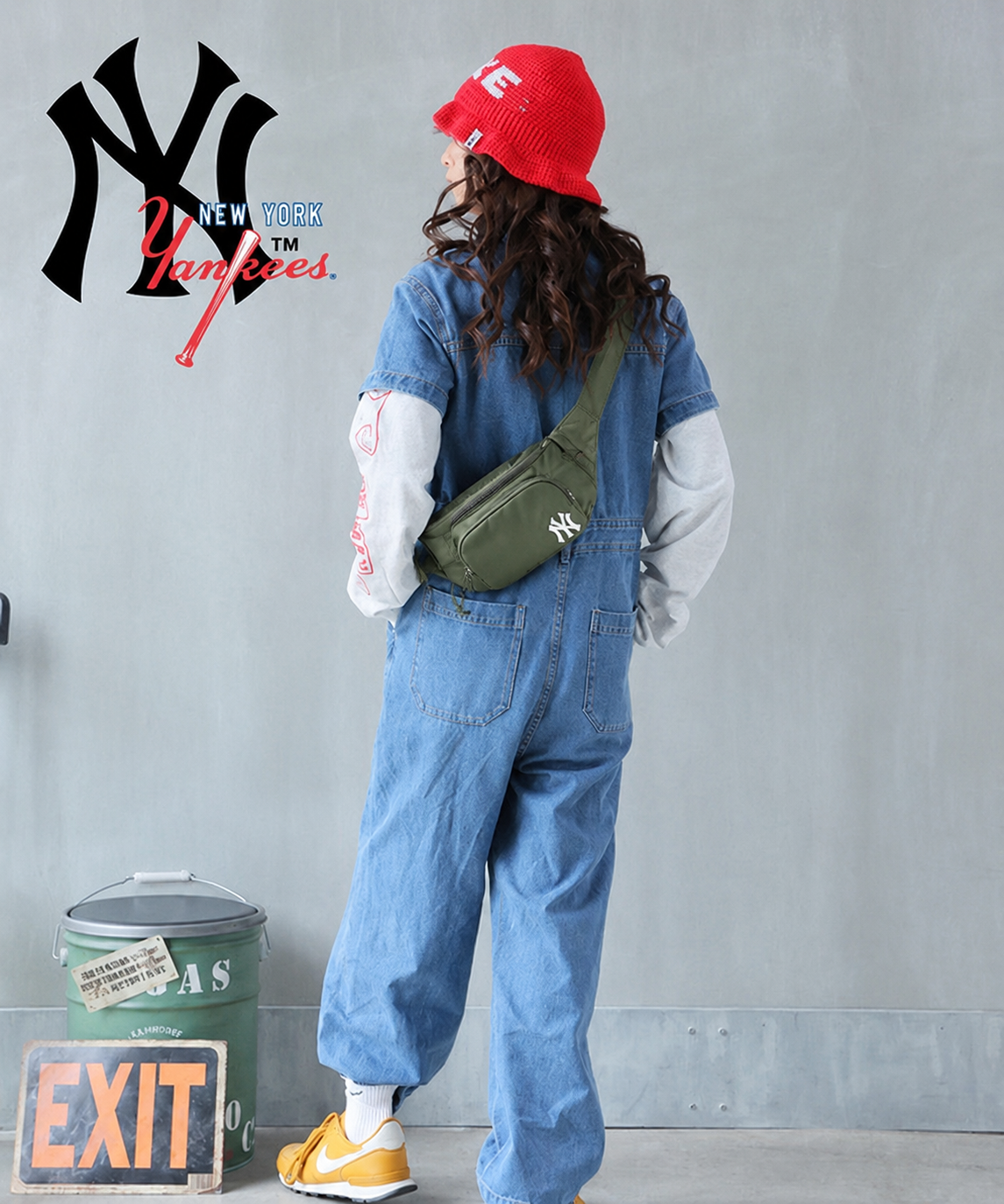 【預購】J062701 MLB 斜咩袋 MLB-HBD15 (NY卡其色)