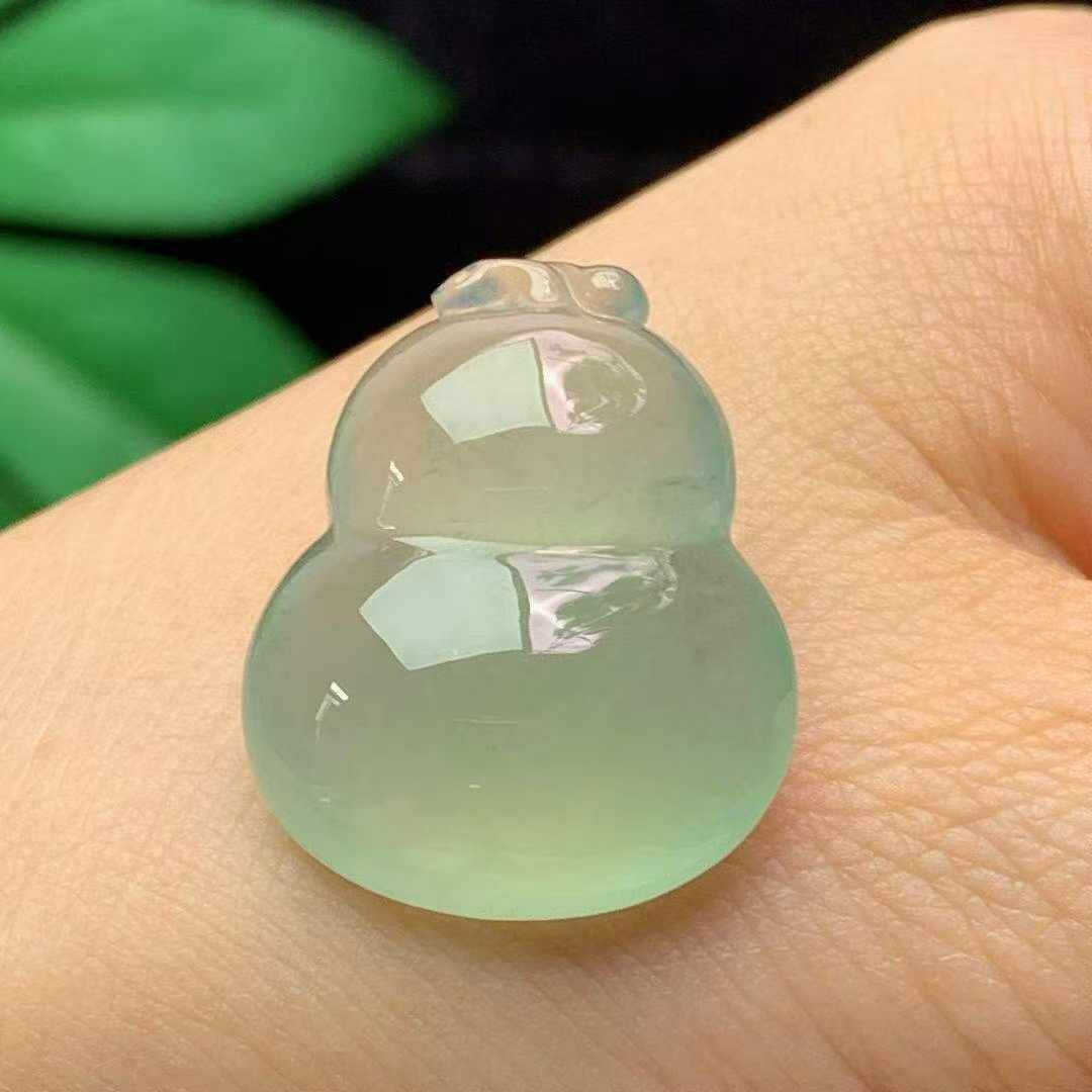 622334 翡翠冰種晴底葫蘆,天然翡翠A玉, 緬甸玉, Jade, Jadeite
