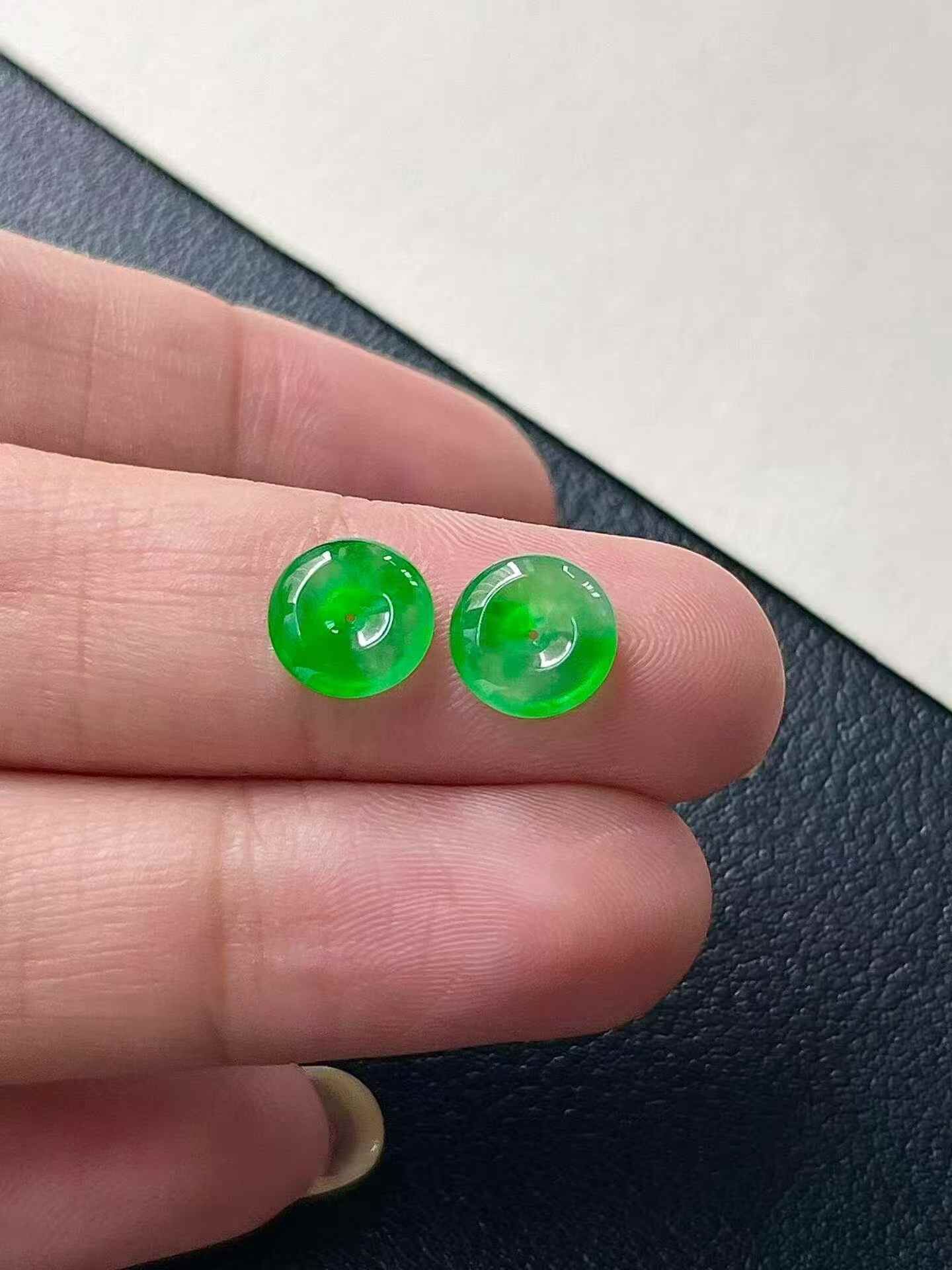 翡翠平安扣一對,天然翡翠A玉, 緬甸玉, Jade, Jadeite