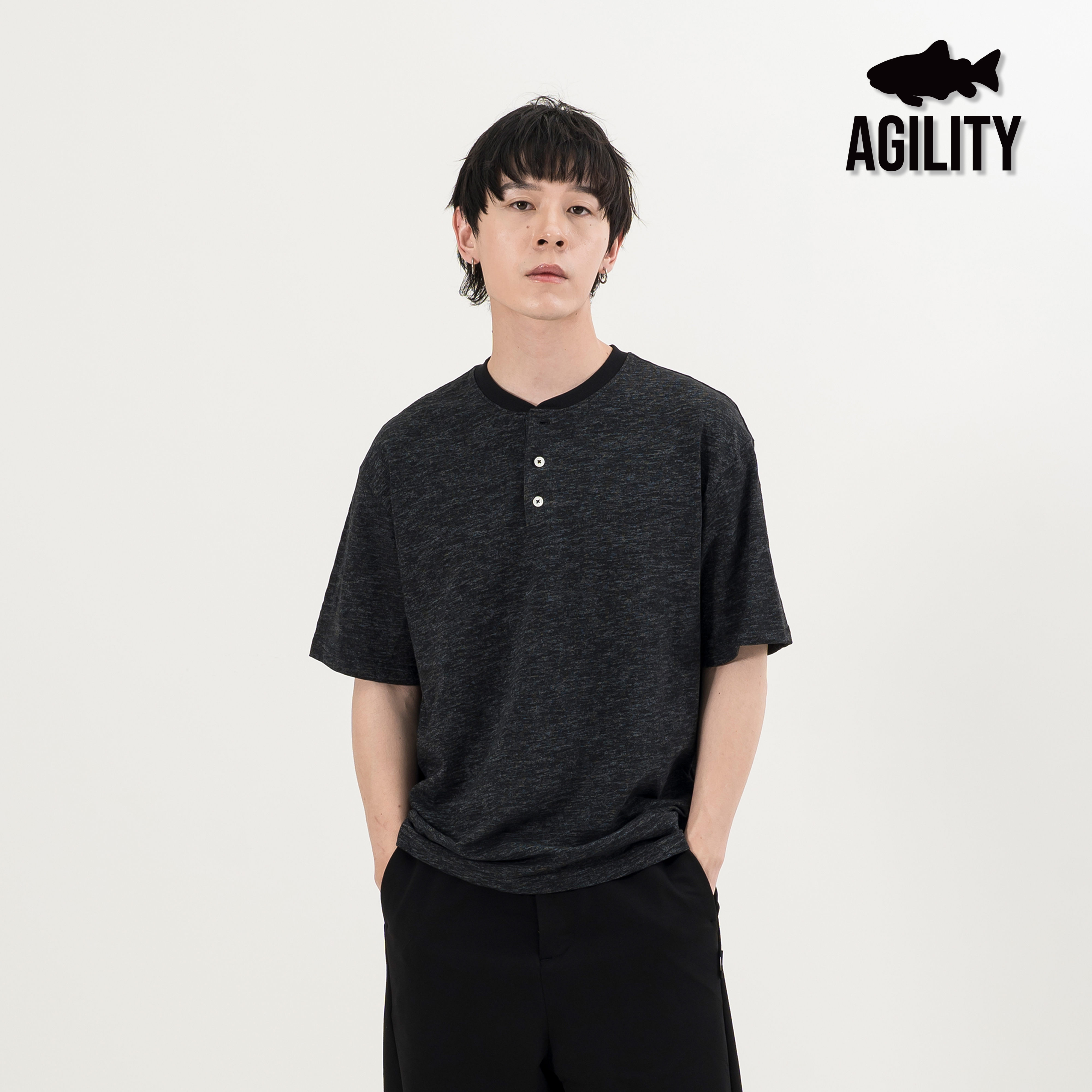 AGILITY Slub Henley Collar Tee 竹節棉 亨利領 短袖Tee [BT1]