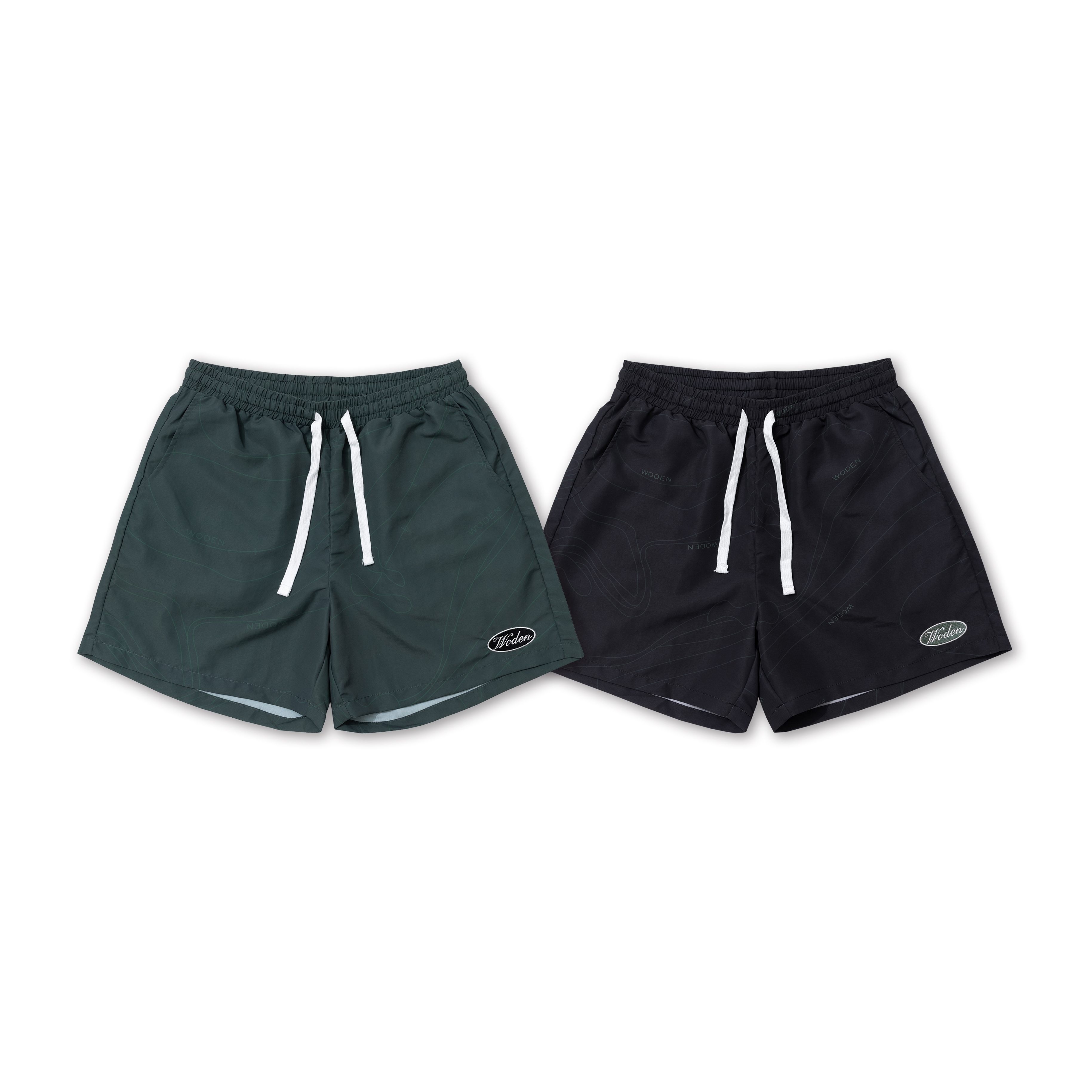 【車庫服飾】 WODEN 038 Contour Lines Nylon Shorts