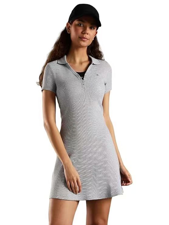 【預購】TOMMY JEANS H062717 女裝羅紋連身裙 (淺灰色)