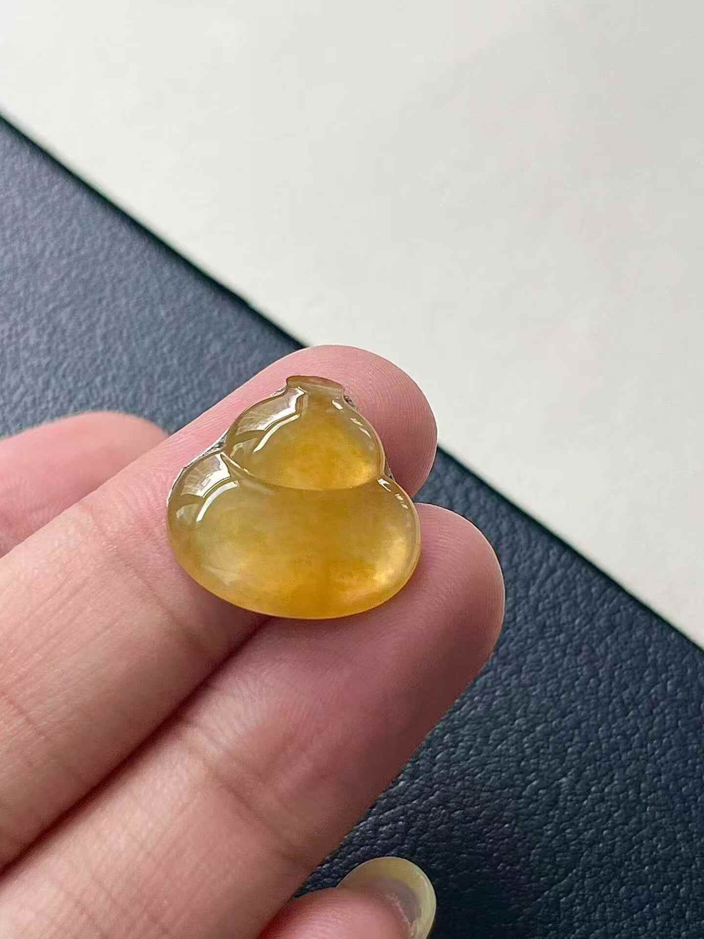 翡翠黃翡葫蘆,天然翡翠A玉, 緬甸玉, Jade, Jadeite