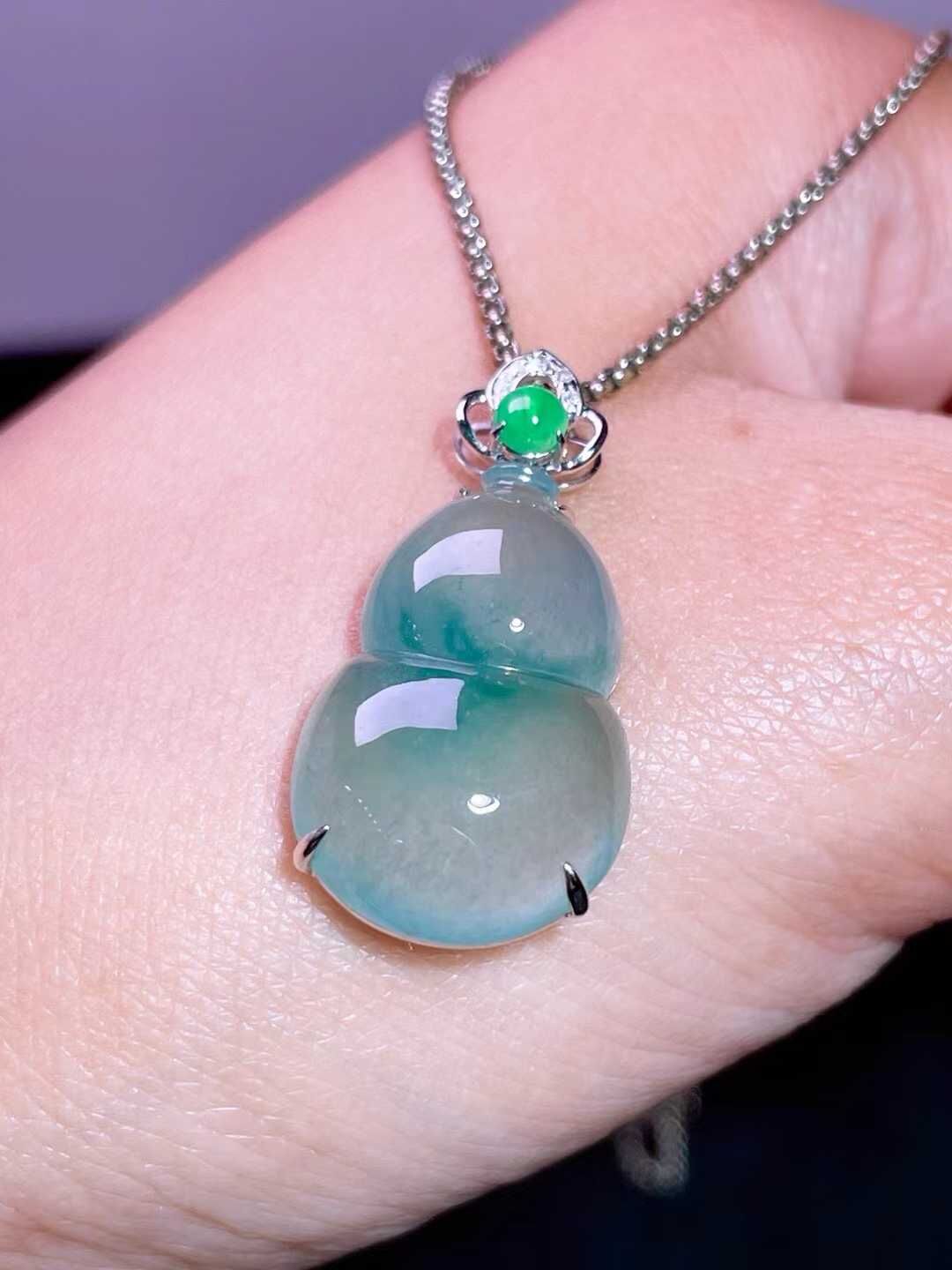 翡翠葫蘆吊墜,天然翡翠A玉, 緬甸玉, Jade, Jadeite