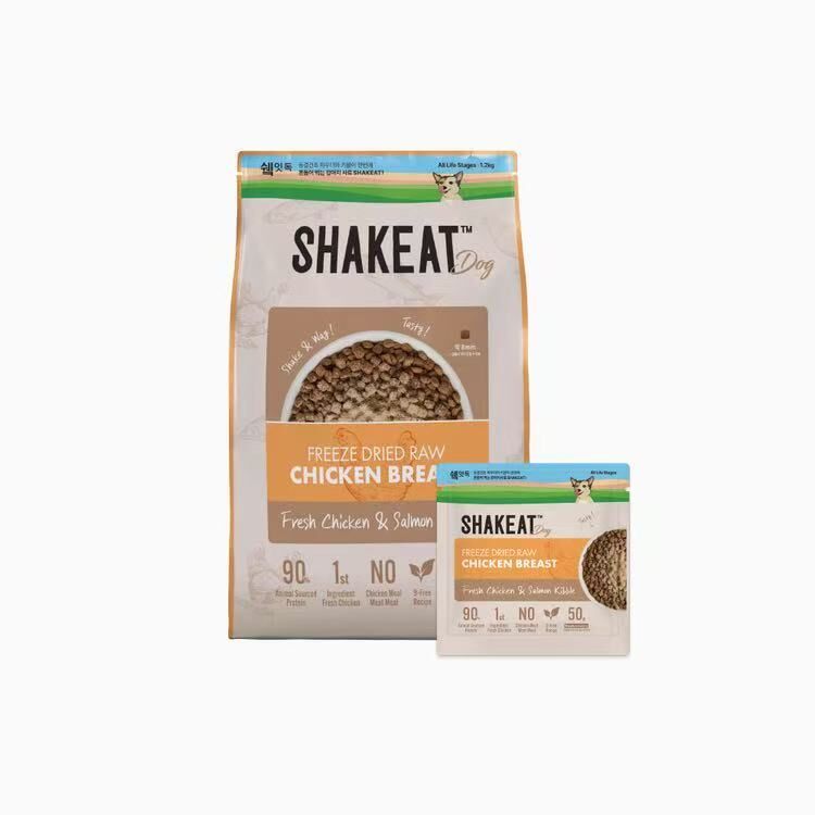 Shakeat 凍乾鮮肉(雞肉+三文魚)無穀狗糧 1.2kg (50g X 24小包)