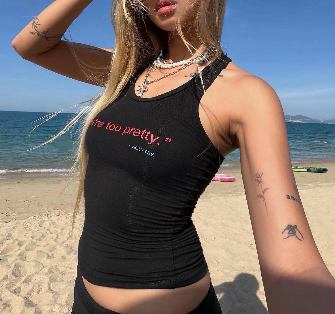 <美式復古天花板🎸>越南品牌 Holytee PRETTY TOP 修身背心