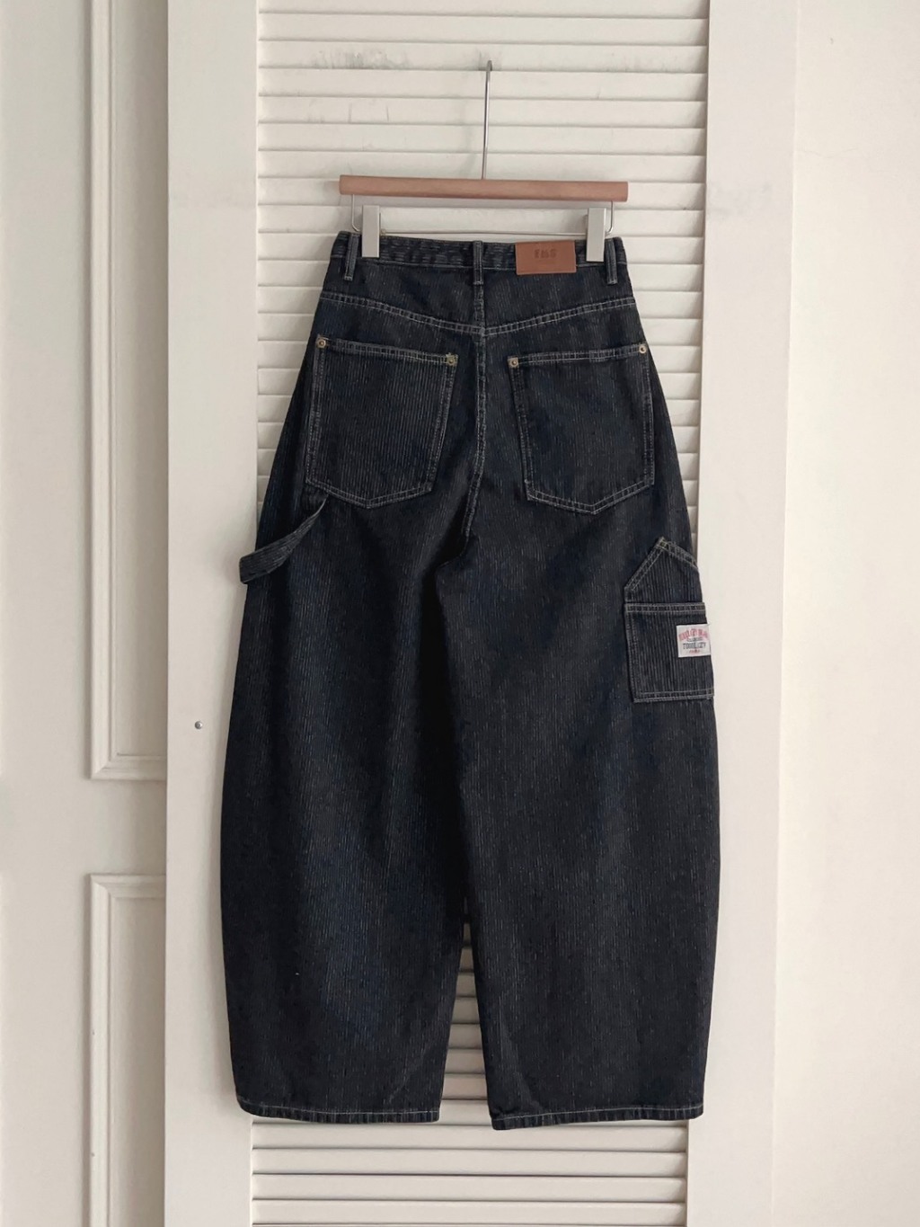 （現貨）「FOR GIRLS」NJ423 質感直條紋小工裝氣球牛仔褲