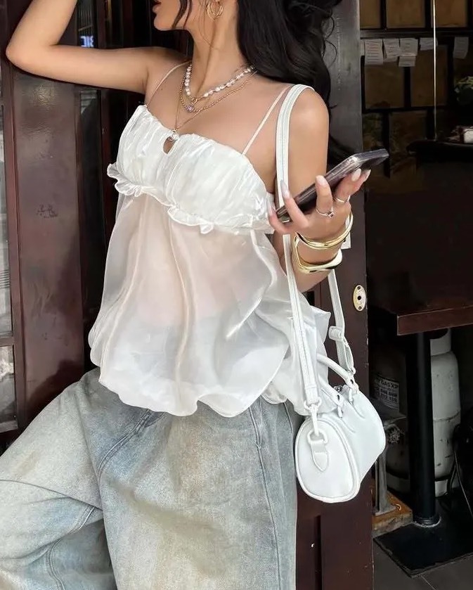 <美式復古天花板🎸>越南品牌 Holytee BLING TOP 雷絲透視背心