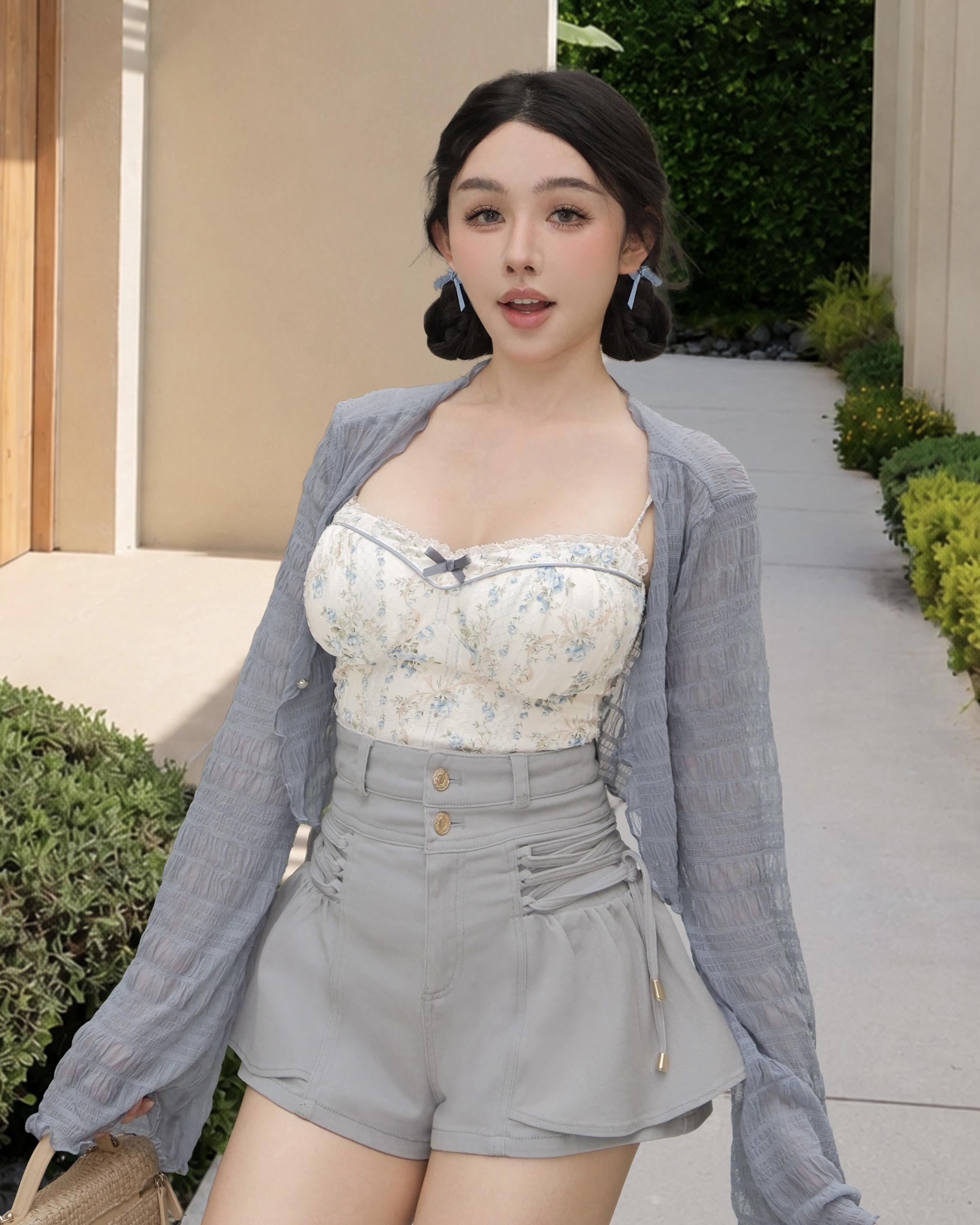 訂製-凡爾賽少女緞帶馬甲背心