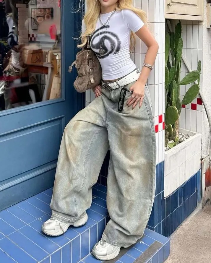 <美式復古天花板🎸>越南品牌 Holytee DUSTY JEANS 做舊水洗低腰牛仔褲