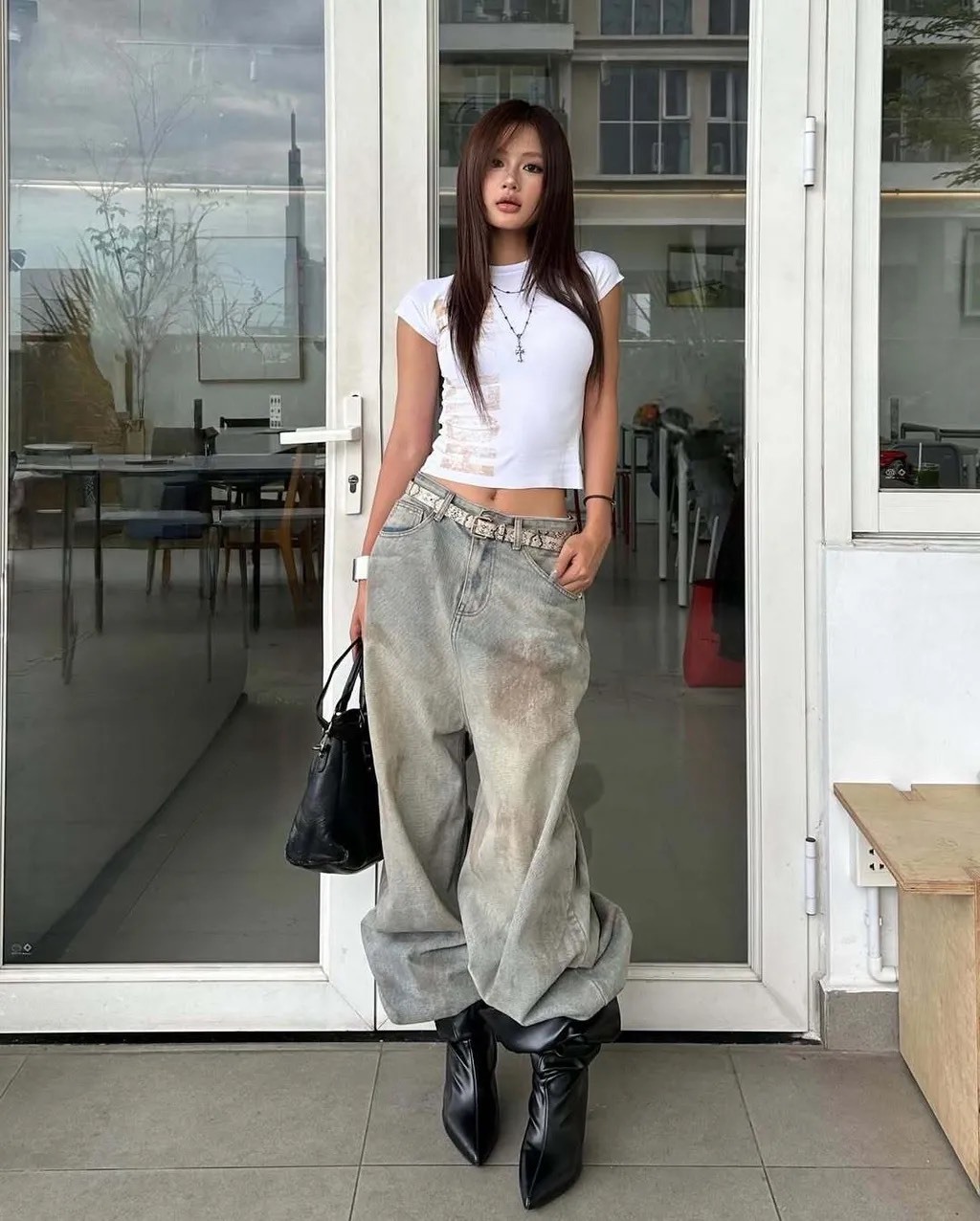 <美式復古天花板🎸>越南品牌 Holytee DUSTY JEANS 做舊水洗低腰牛仔褲