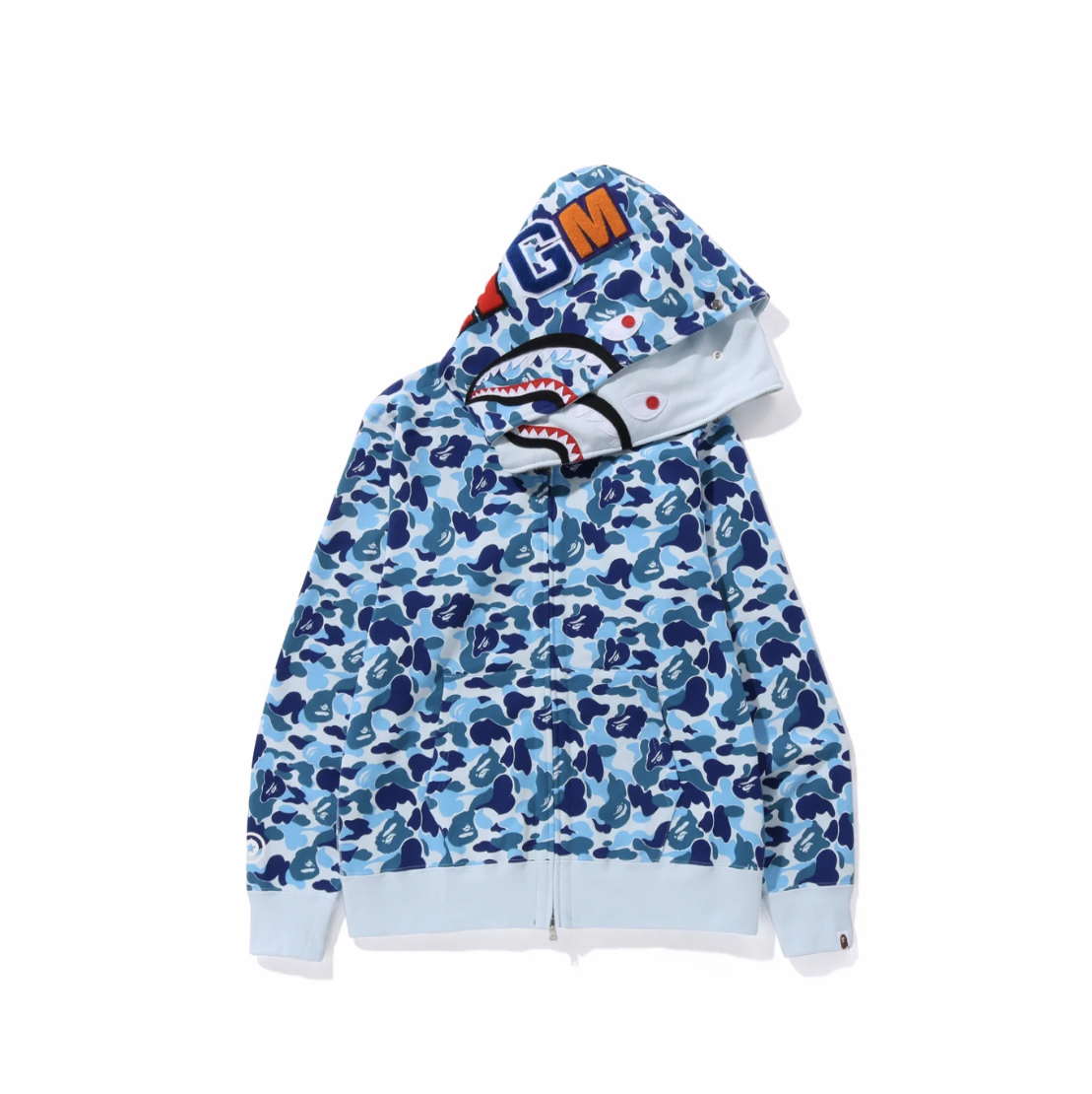 -(B4c01)-A BATHING APE ABC CAMO DOUBLE SHARK FULL ZIP HOODIE BAPE 雙帽 迷彩鯊魚 2026-1M20115003