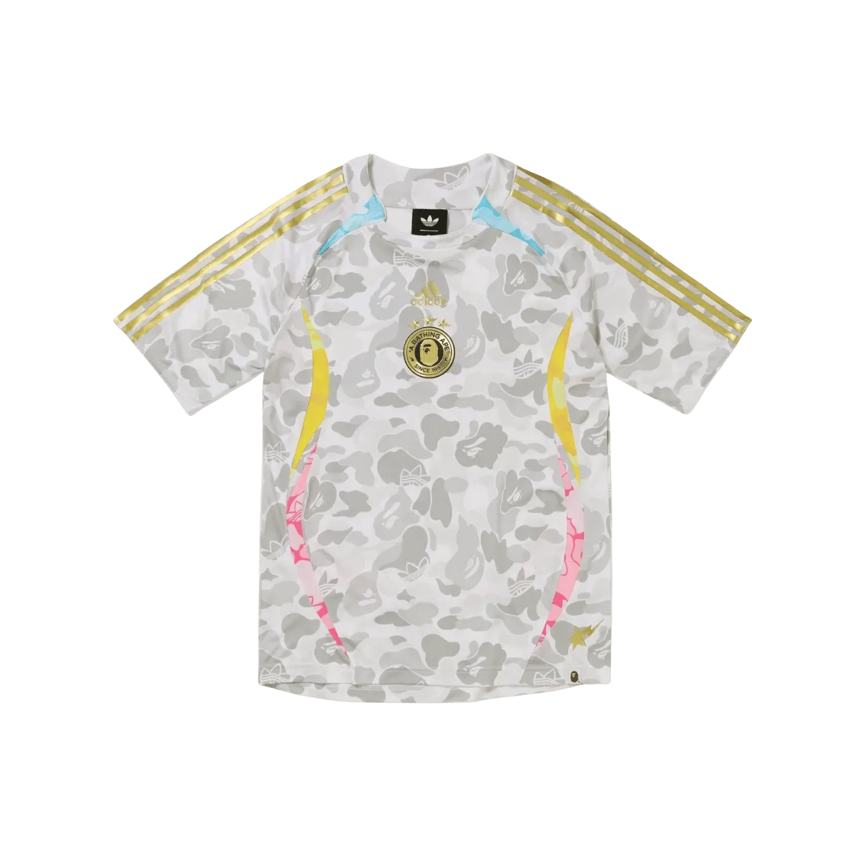 -(B3a04)-A BATHING APE X ADIDAS TEAMGEIST TEE BAPE 金字 足球衣-KU5996