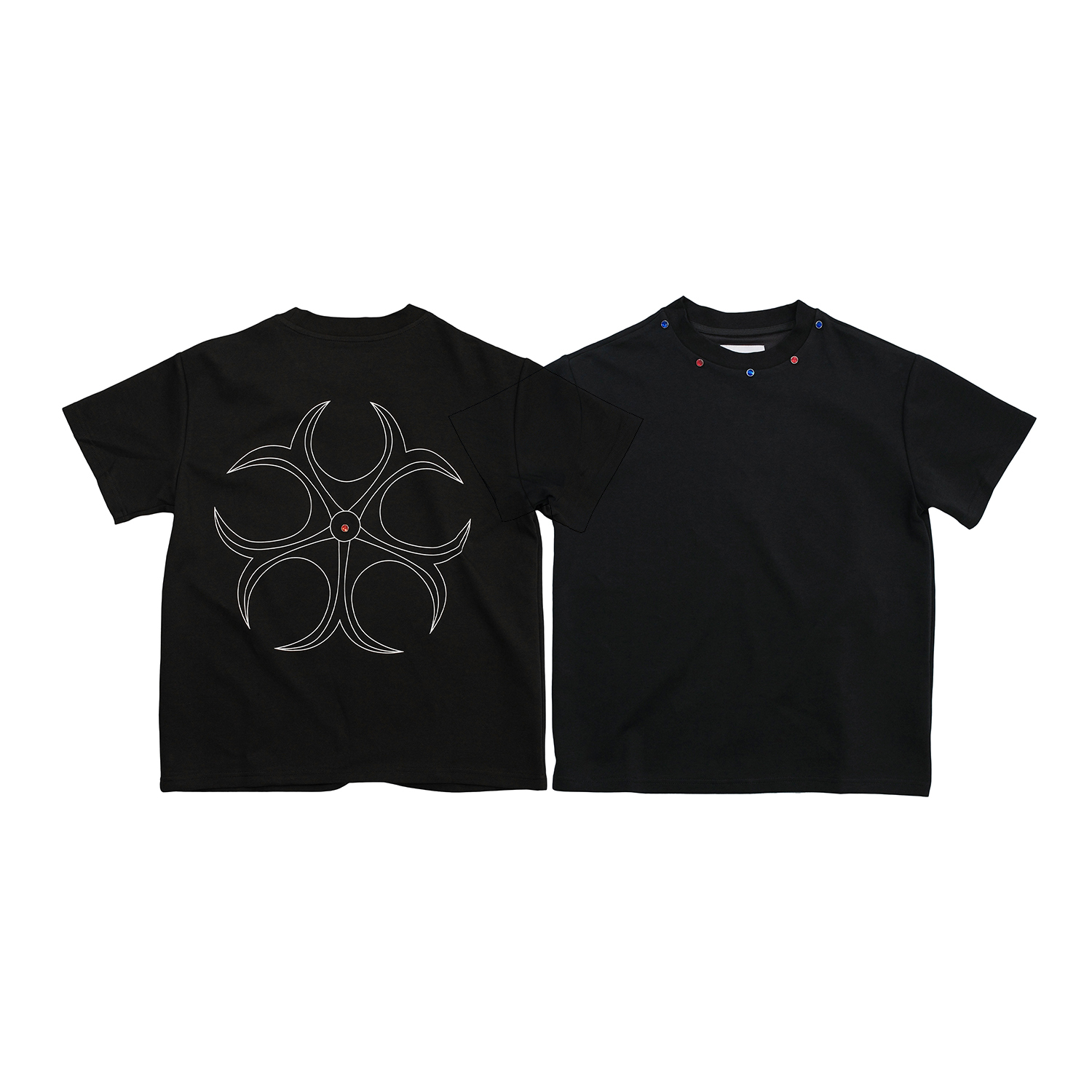 【車庫服飾】FASHION KILLASYSTEM CYBER STUDDED TEE / 鑽釘正肩幾何短T