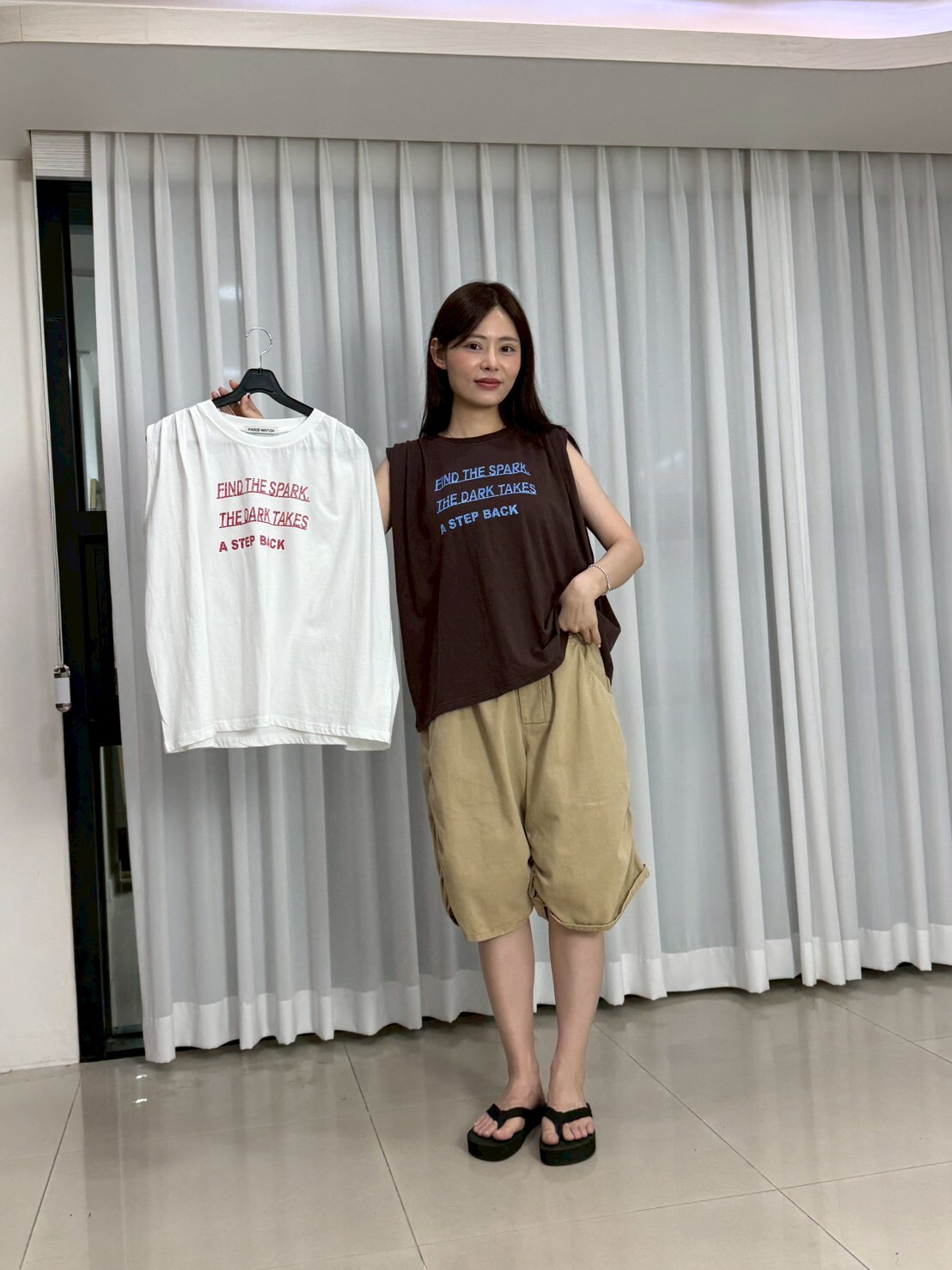 PM6305 底線字母圓領無袖T