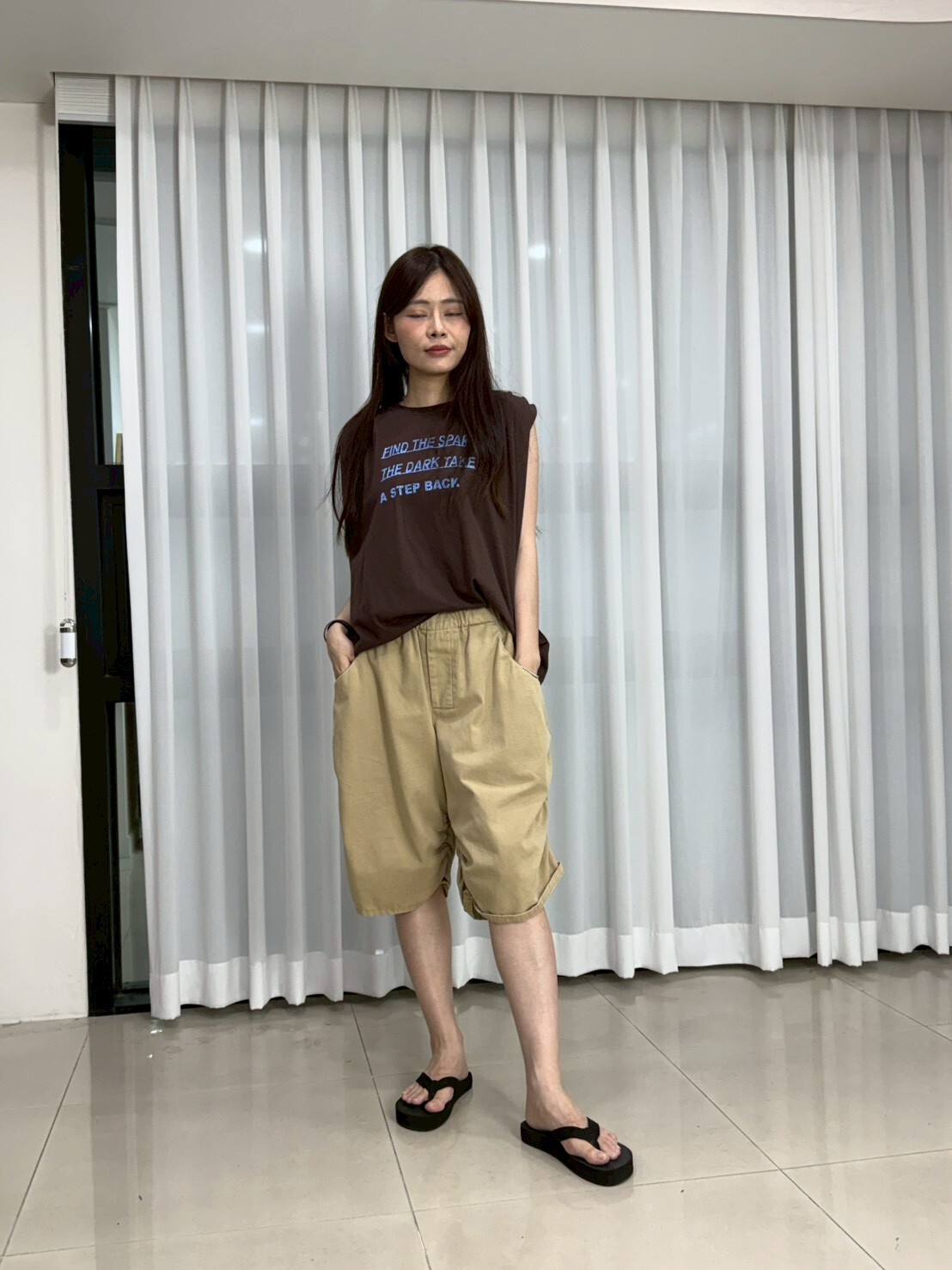 PM6305 底線字母圓領無袖T