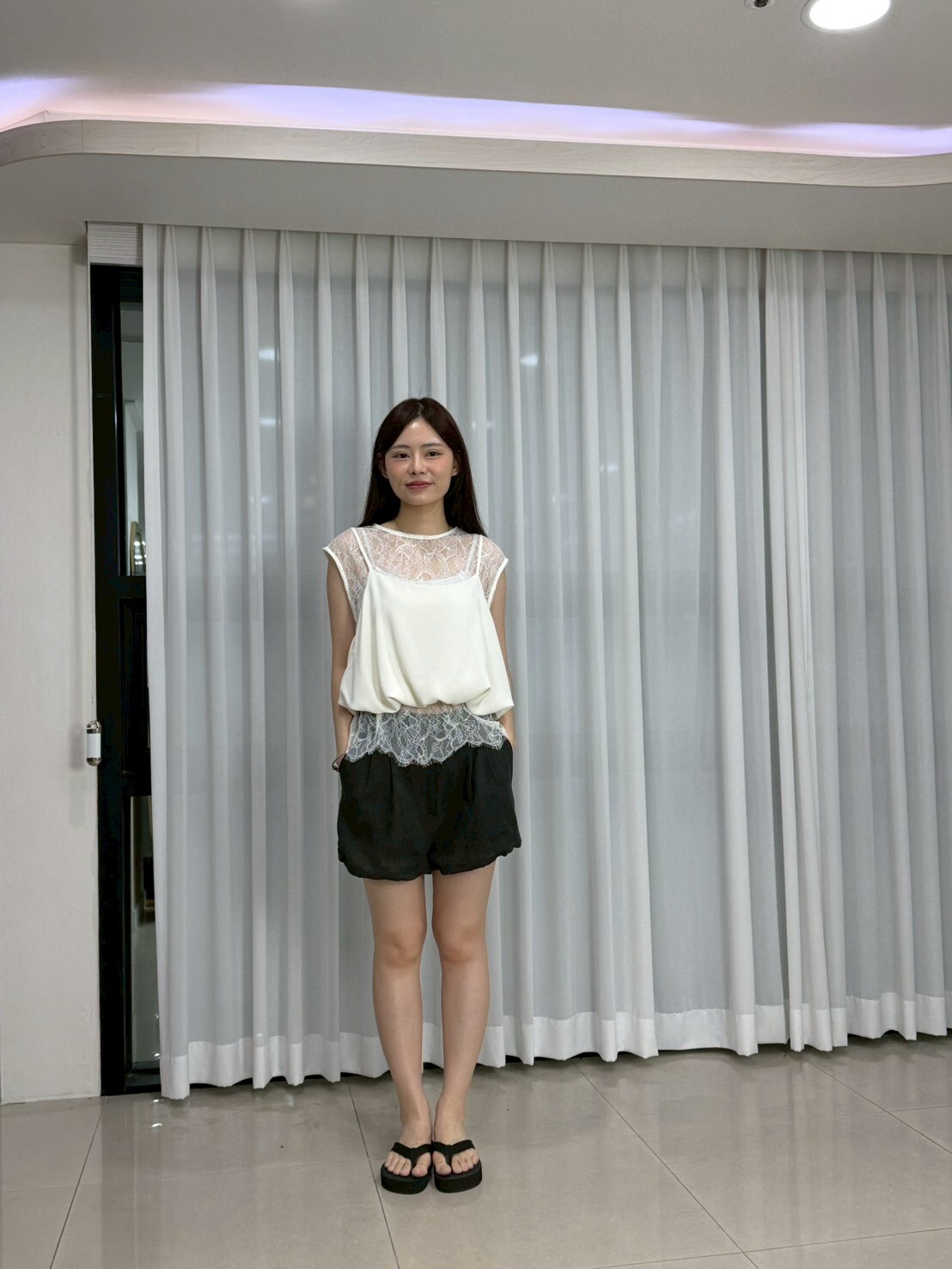 PM6322 顯瘦西裝感打褶短褲