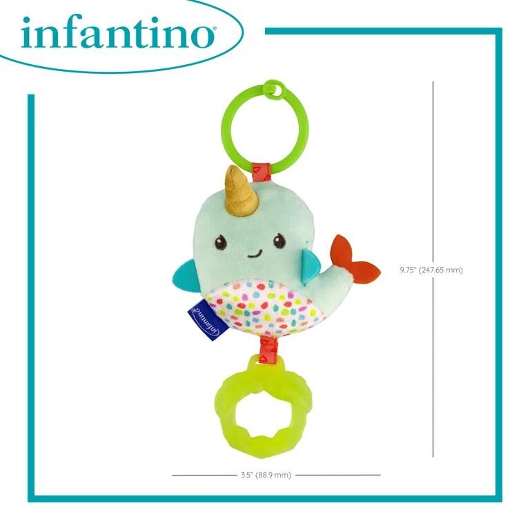 INFANTINO 搖鈴及牙膠布偶 - 獨角鯨