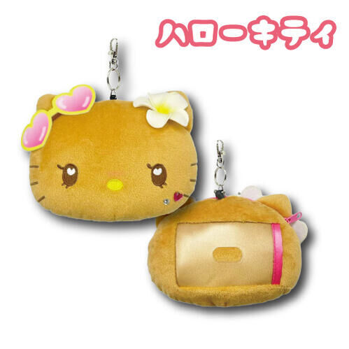 日本 Sanrio 日燒泳裝造型 可伸縮立體頭形拉鏈證件套