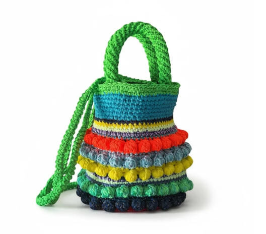 Nadia Dafri Paris POPCORN CLUCH  MULTICOLOR  手工編織包