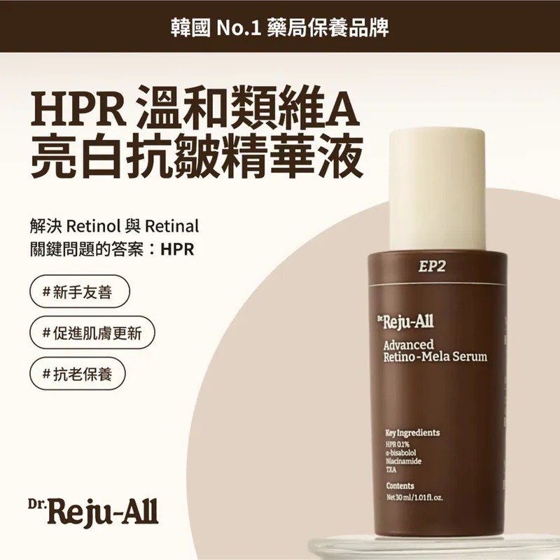 Dr. RejuAll Advanced Retino-Mela Serum 新世代 HPR 肌膚再生淡瑕淡紋精華