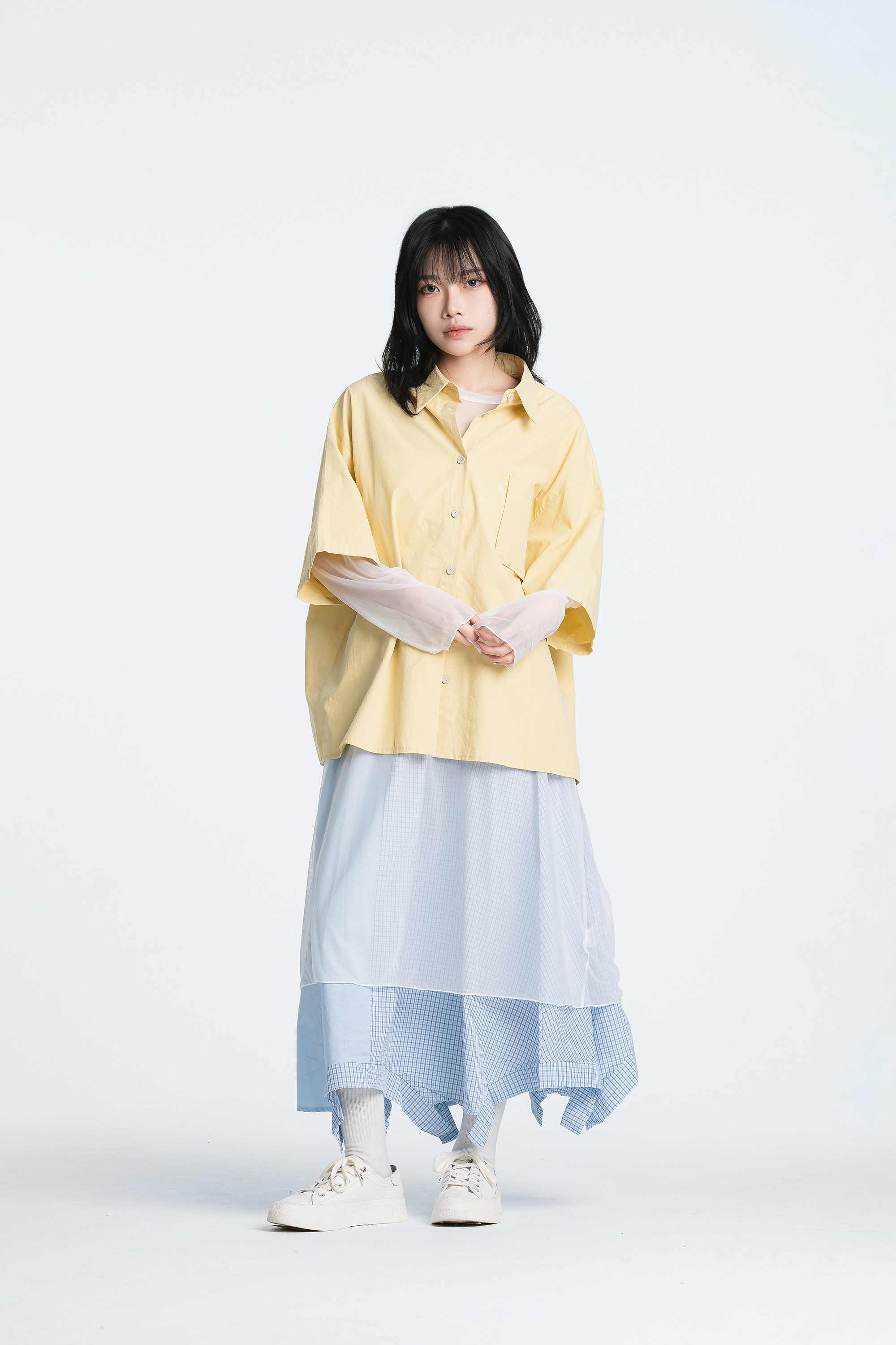 寬鬆素面小口袋短襯 3色