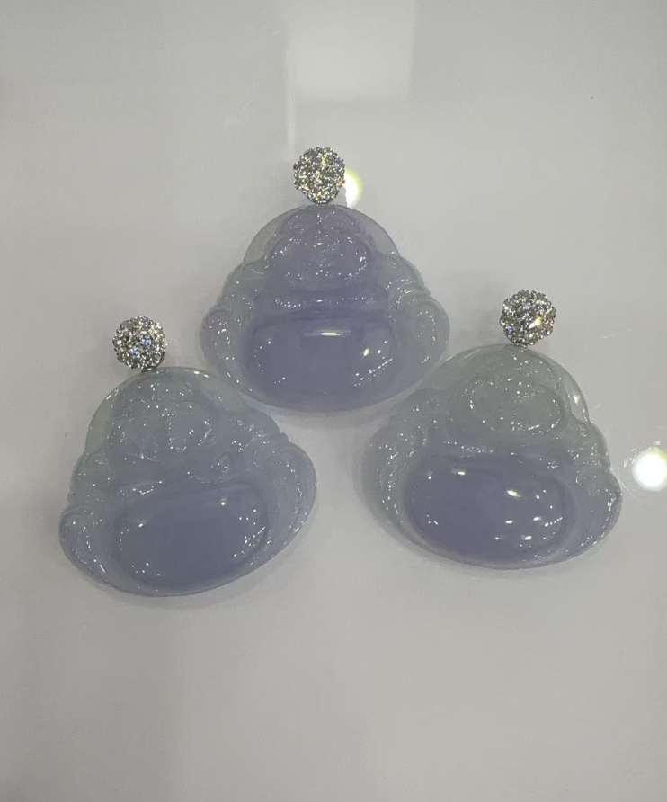 UB197 糯冰紫翡翠佛公 (528017) **連證書