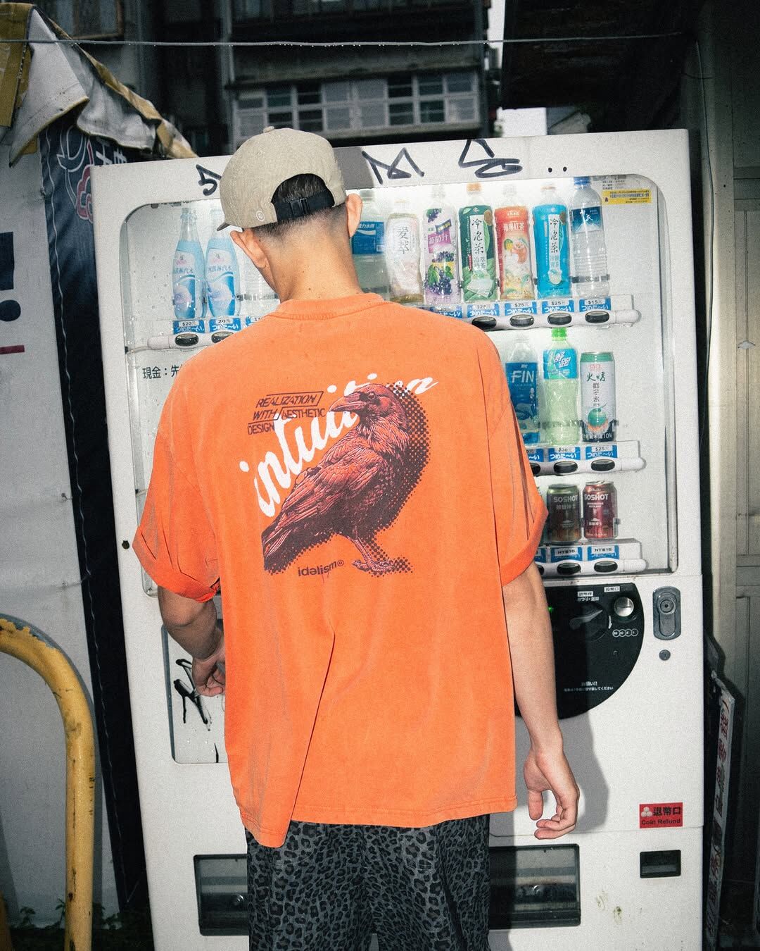 idealism｜ID26017 - Crow Wash Tee (Gray/White/Orange)
