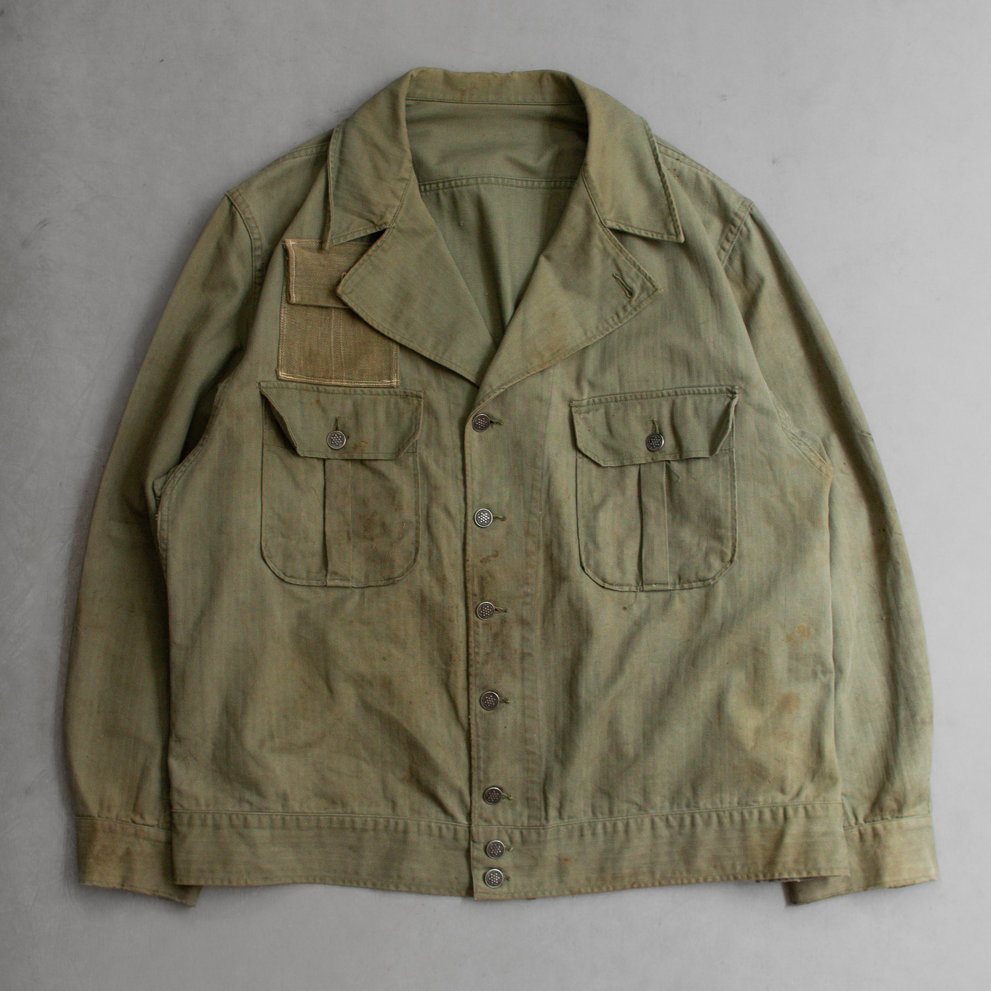 US ARMY 1ST PATTERN HBT SHIRT 美軍 公發 13星 軍綠 人字紋 襯衫 外套