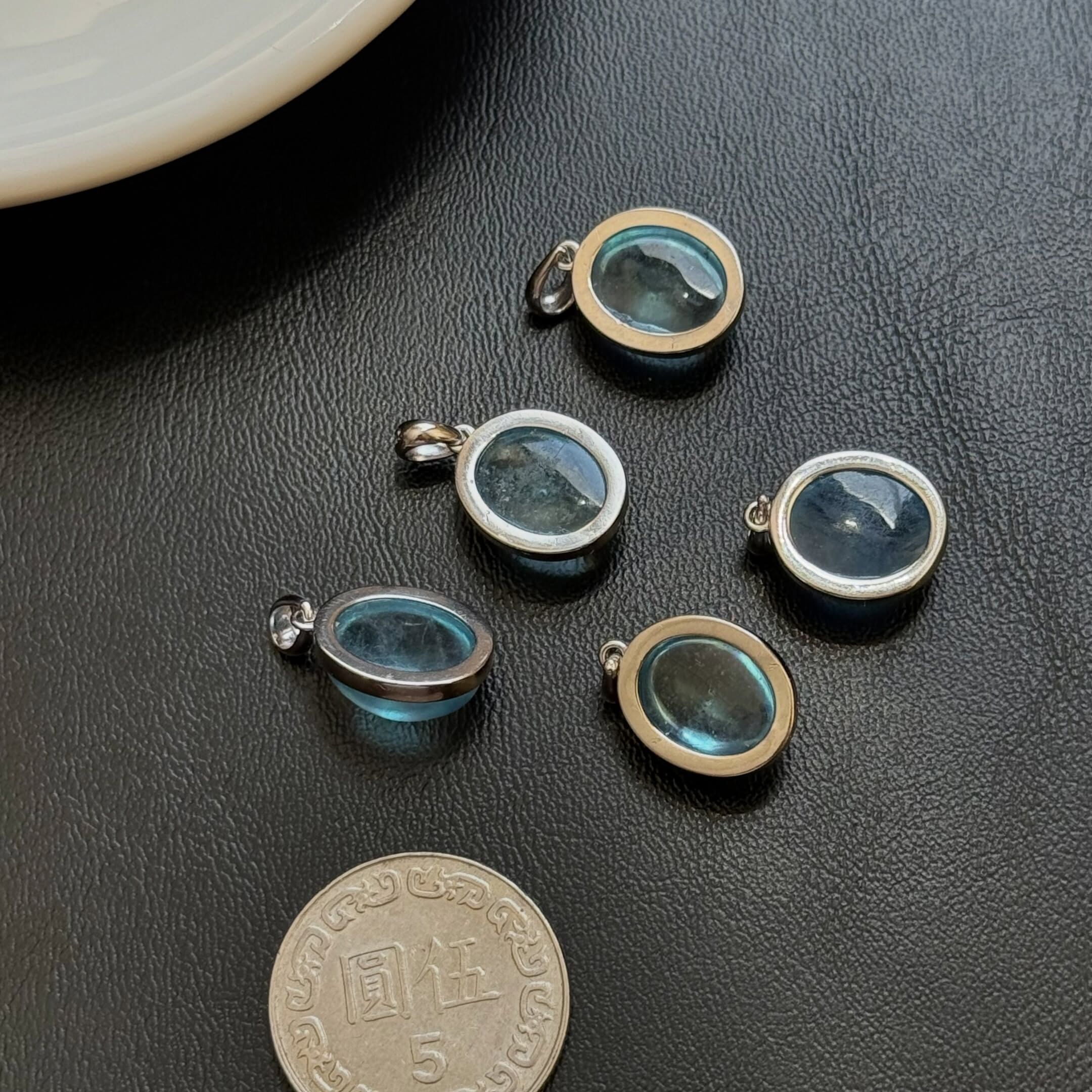[原石] 冰種海藍寶 925銀項鏈吊墜