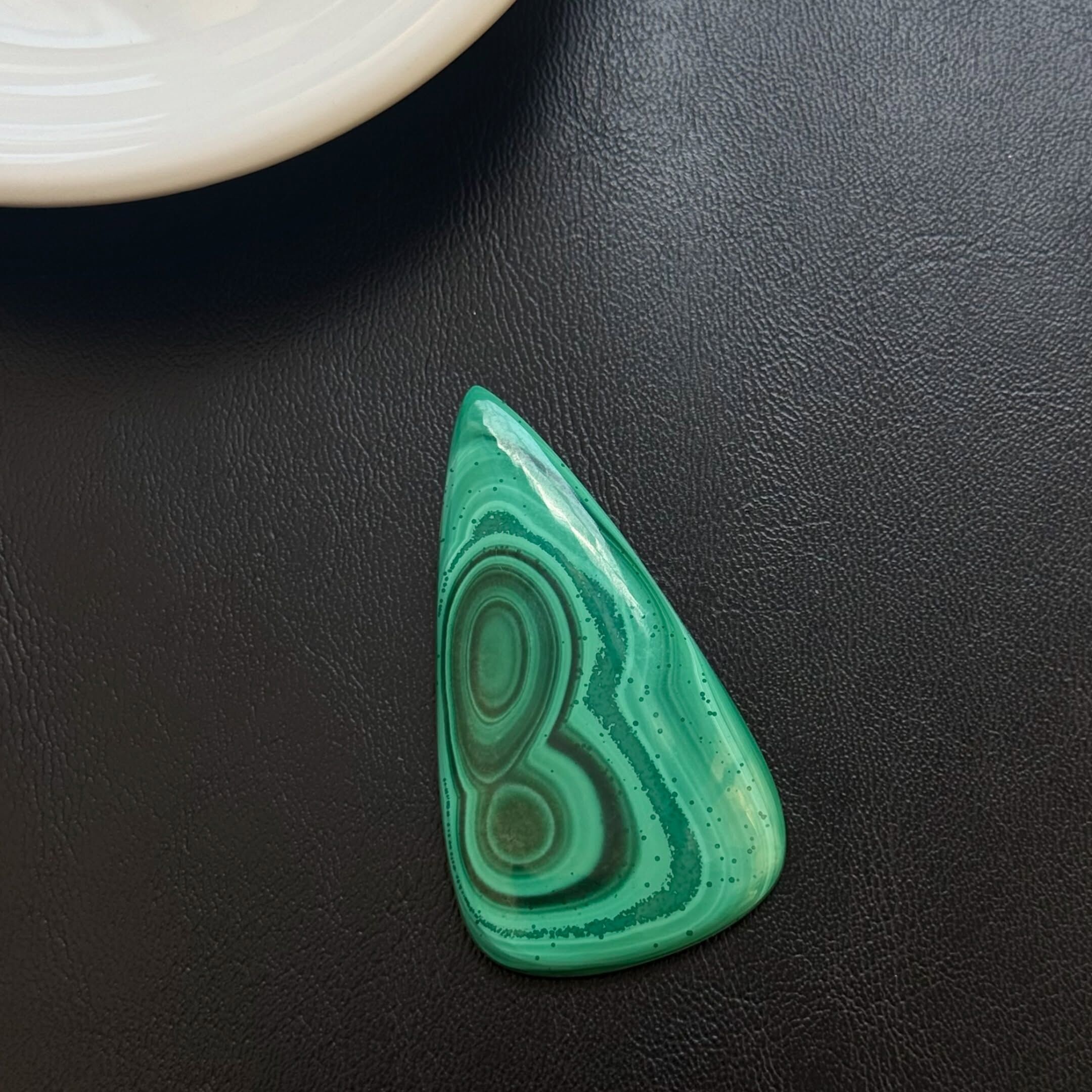 [原石] 孔雀石 水晶蛋面 約 50x28x4mm