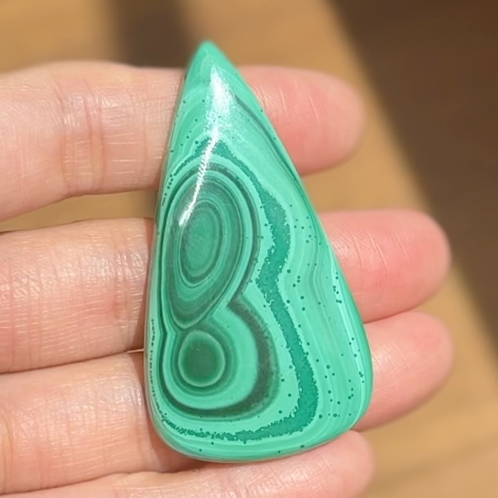 [原石] 孔雀石 水晶蛋面 約 50x28x4mm