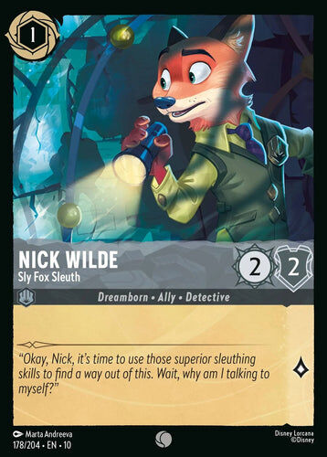 178/204·EN·10 Nick Wilde - Sly Fox Sleuth (Common)