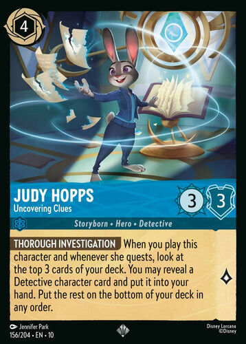 156/204·EN·10 Judy Hopps - Uncovering Clues (Super Rare)