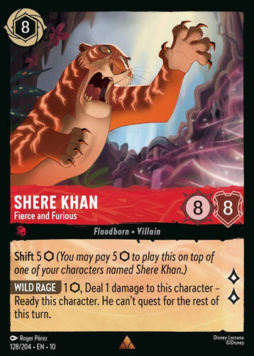 128/204·EN·10 Shere Khan - Fierce and Furious (Rare)