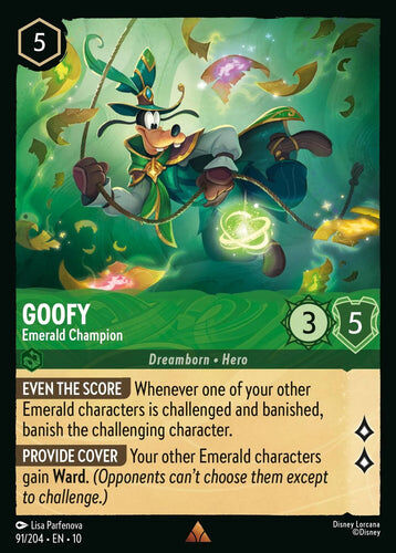 91/204·EN·10 Goofy - Emerald Champion (Rare)