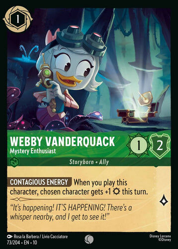73/204·EN·10 Webby Vanderquack - Mystery Enthusiast (Common)