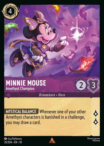 35/204·EN·10 Minnie Mouse - Amethyst Champion (Rare)