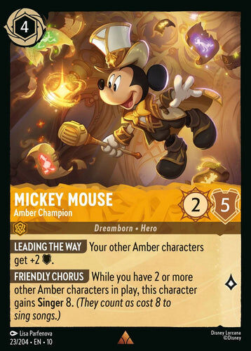 23/204·EN·10 Mickey Mouse - Amber Champion (Rare)