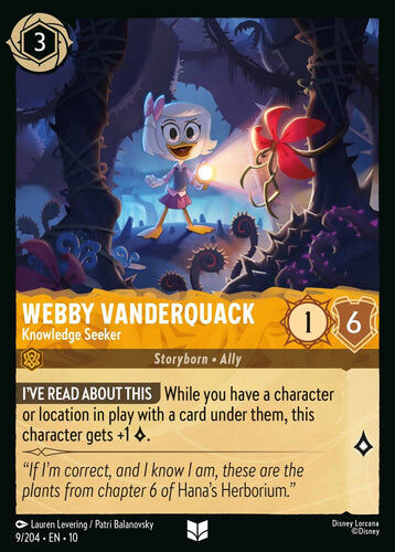 9/204·EN·10 Webby Vanderquack - Knowledge Seeker (Uncommon)