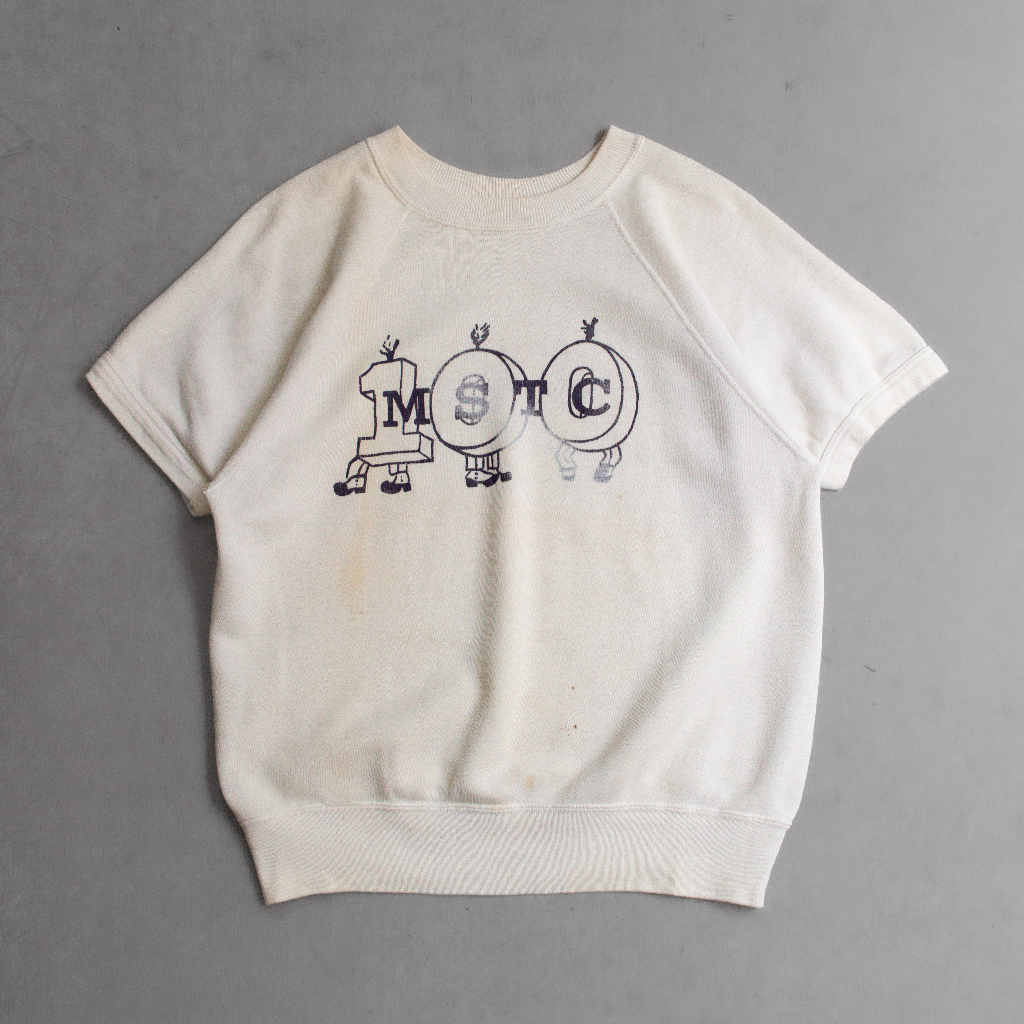 60S VINTAGE S/S SWEATSHIRT 美國 白色 印花 拉克蘭 短袖 大學T