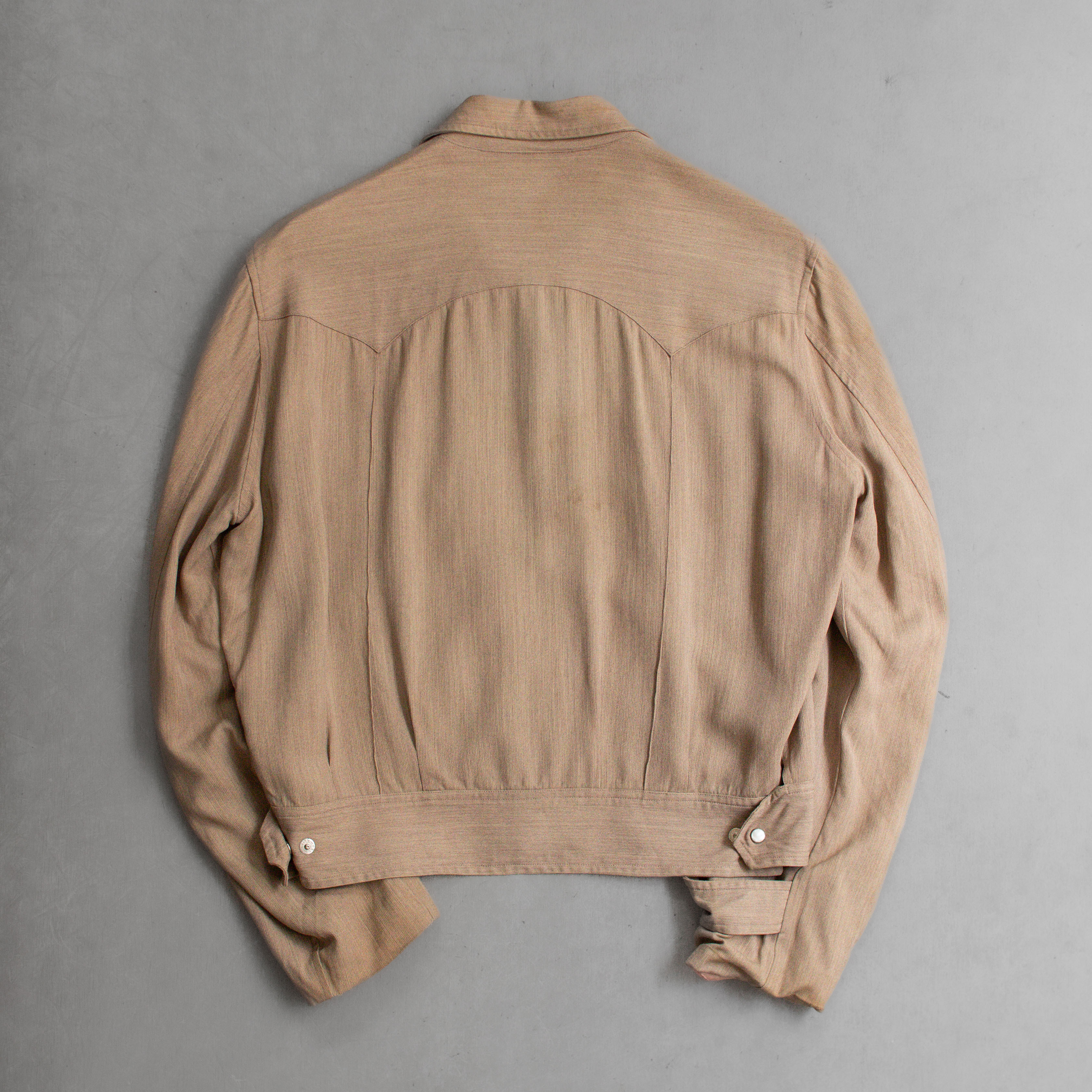 50S RAYON WESTERN JACKET 美國 卡其 短版 嫘縈 西部 夾克 外套
