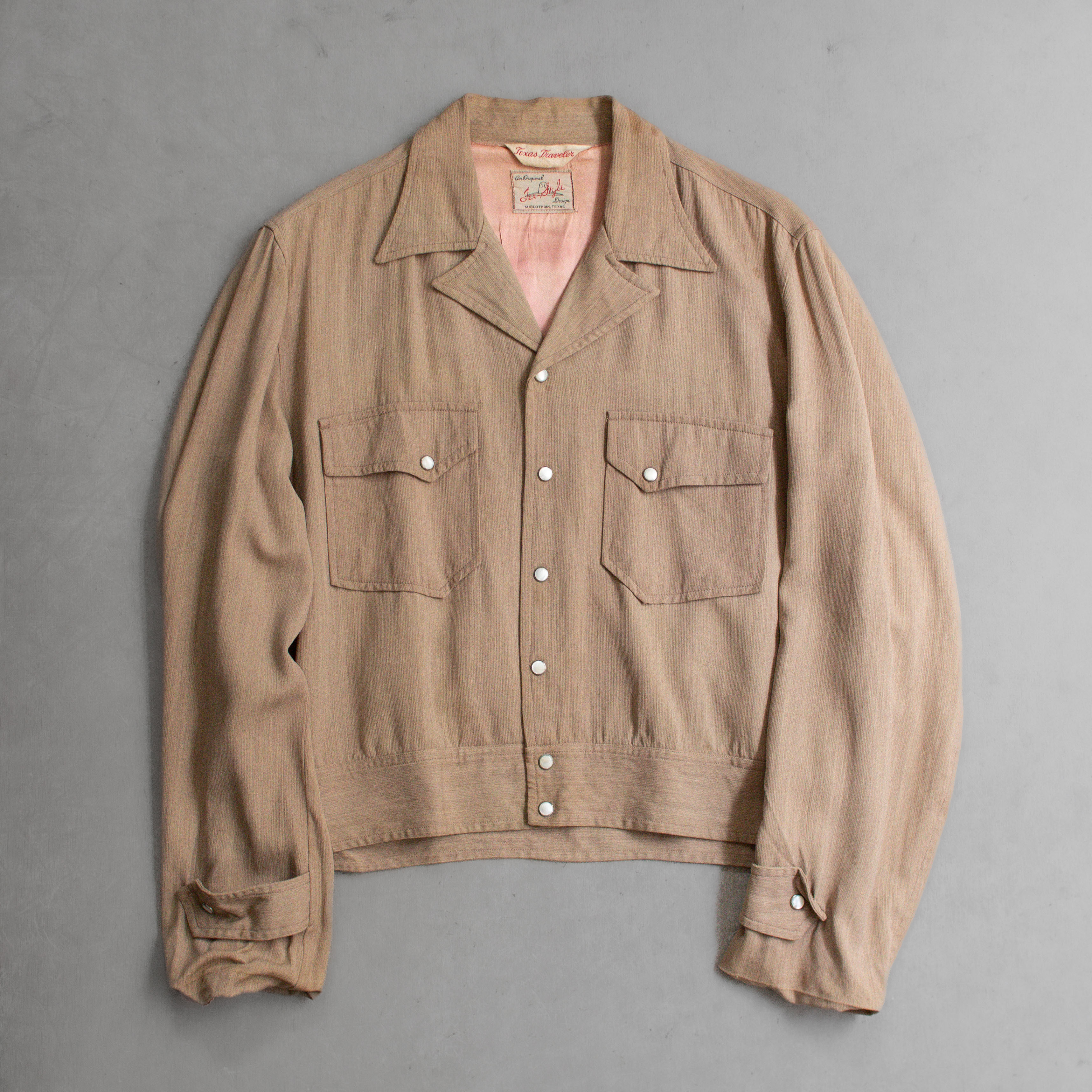50S RAYON WESTERN JACKET 美國 卡其 短版 嫘縈 西部 夾克 外套