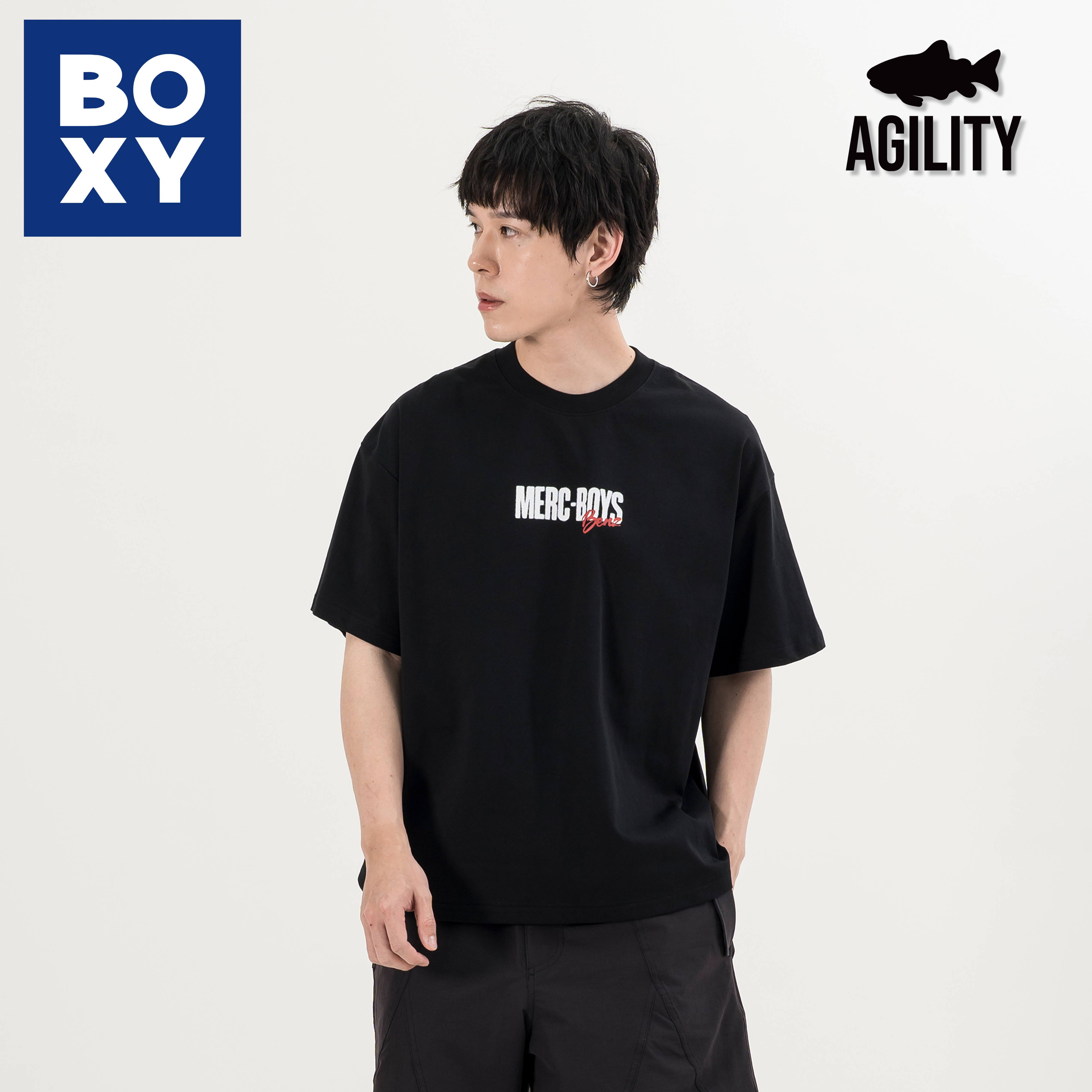 AGILITY Sorona® Boxy Tee / Merc-Boys 抗菌涼感 寬短 短袖Tee [SR0-BT-MB]